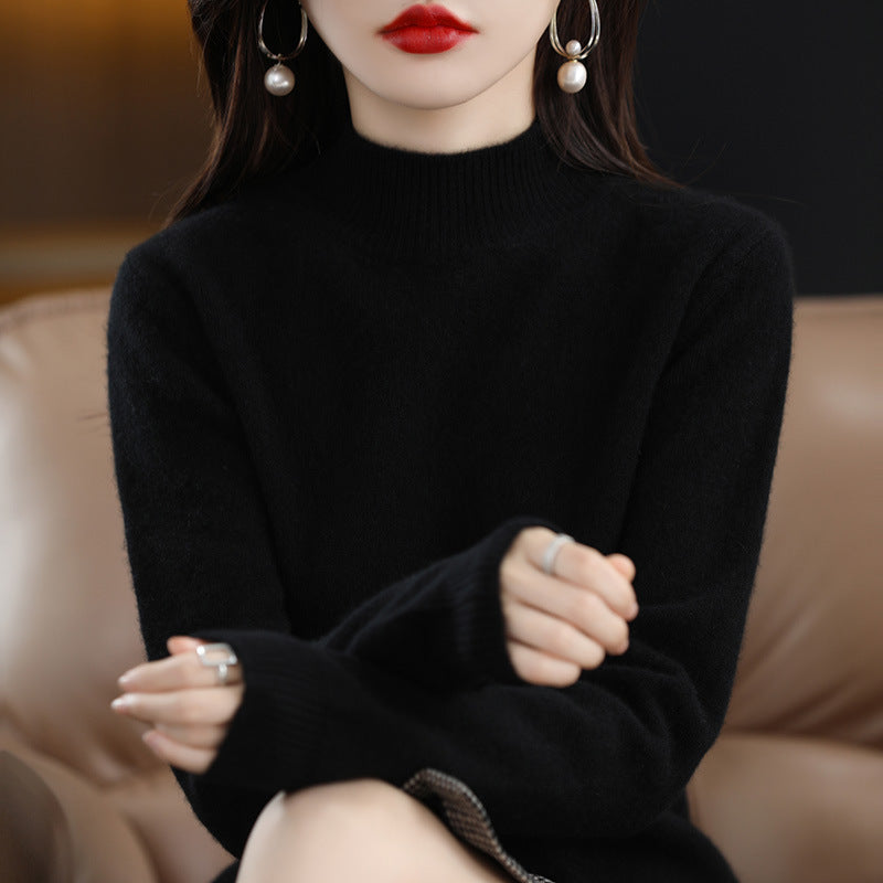 Lightweight Knit Jumper | Slim Mock-Neck Effortless Luxury