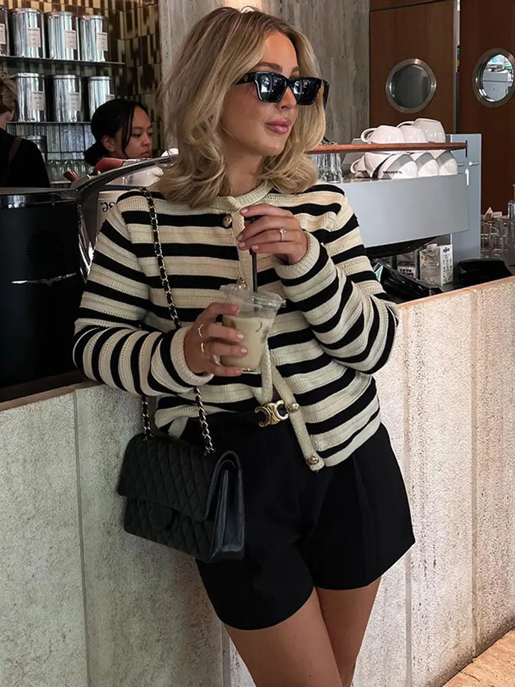 Striped Knit Cardigan | Ultra-Soft Warmth and Effortless Elegance