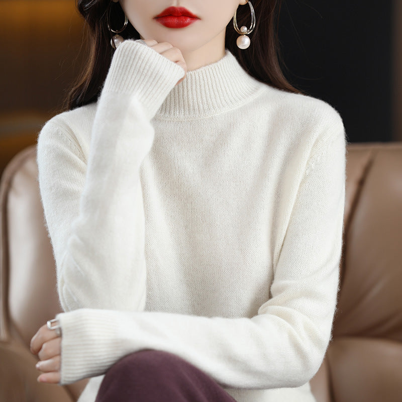 Lightweight Knit Jumper | Slim Mock-Neck Effortless Luxury