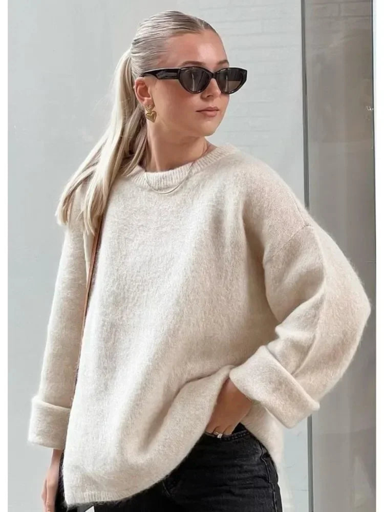 Pink Knit Sweater | Effortless Autumn Elegance