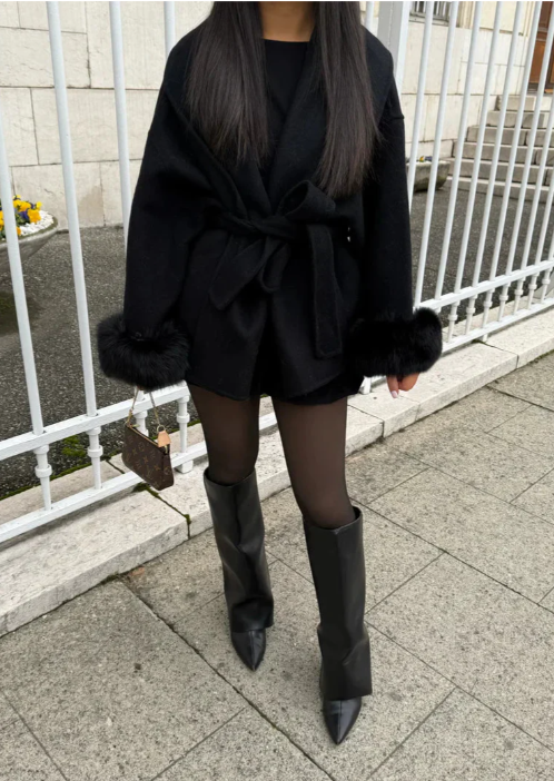 Faux Fur Trim Belted Coat | Effortless Autumn Sophistication