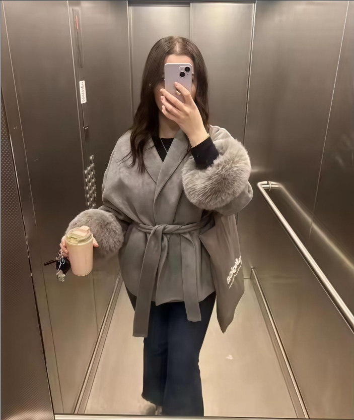 Faux Fur Trim Belted Coat | Effortless Autumn Sophistication