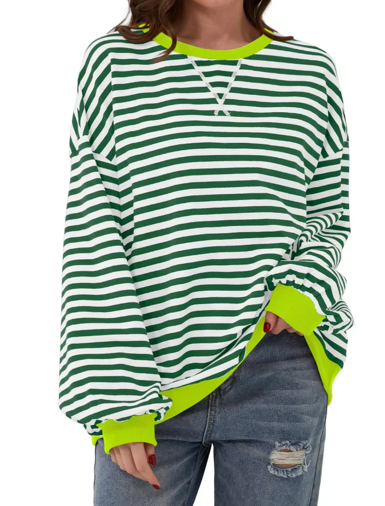 Oversized Striped Knit Jumper | Effortless Cozy Everyday Elegance