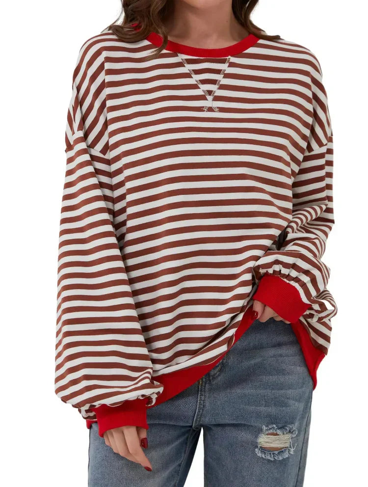 Oversized Striped Knit Jumper | Effortless Cozy Everyday Elegance