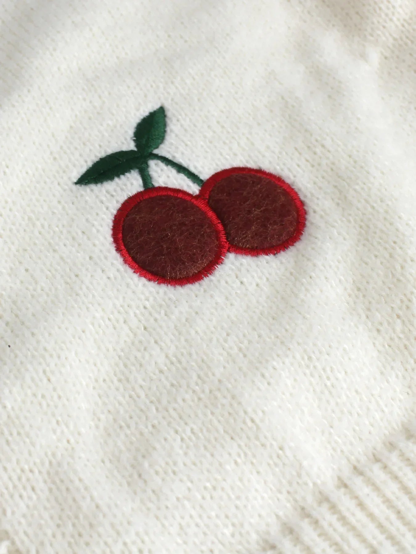 Cherry Embroidered Knit Cardigan | Playful Elegance And Timeless Style