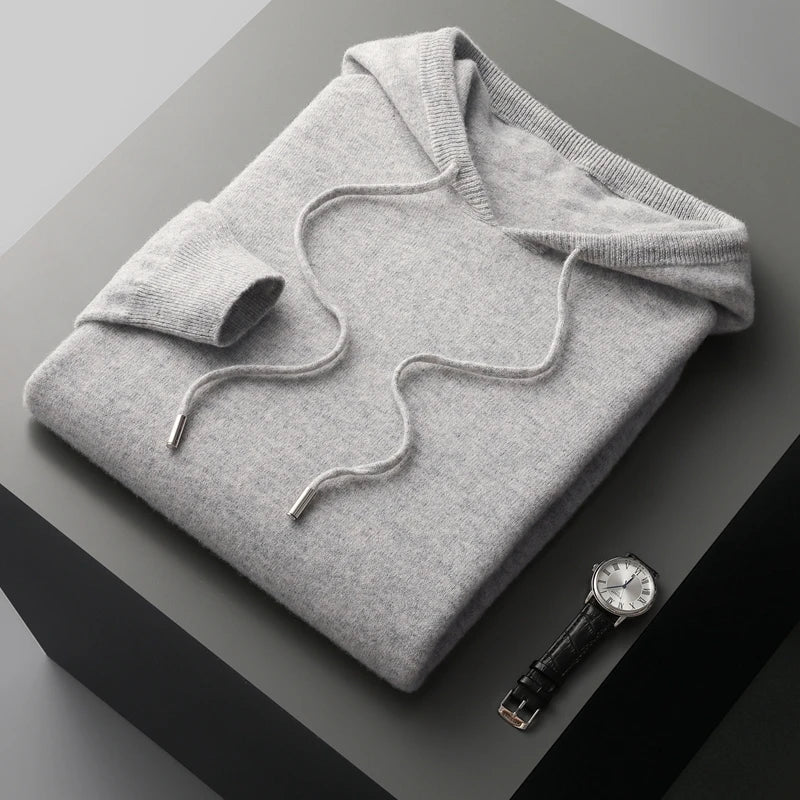 Men’s Knit Hoodie | Refined Long-Sleeve Layering Warmth