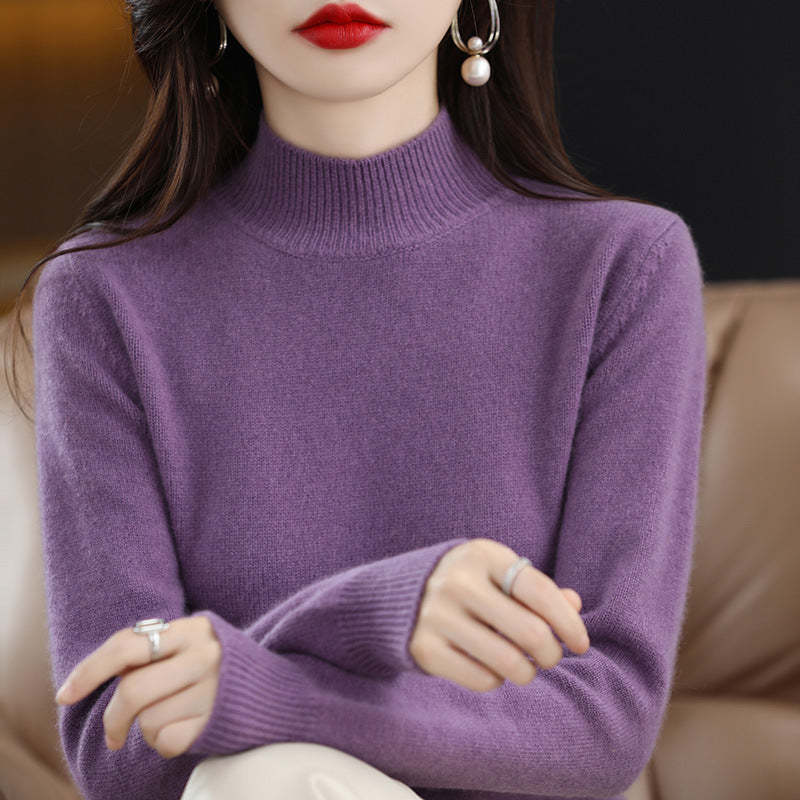 Lightweight Knit Jumper | Slim Mock-Neck Effortless Luxury