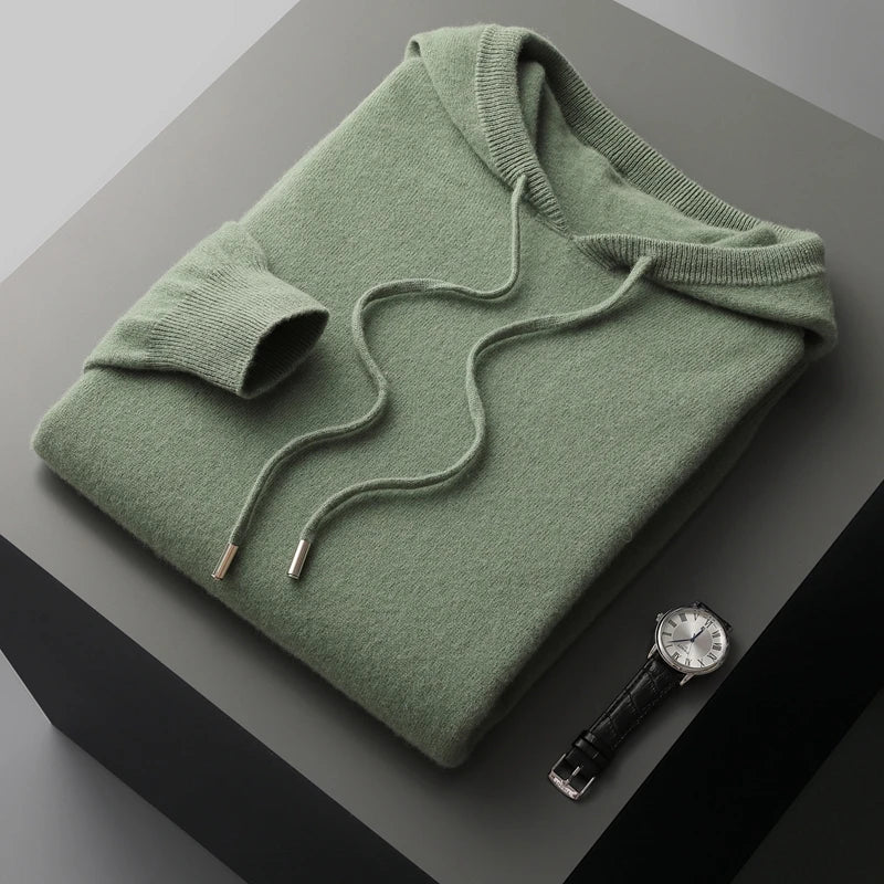 Men’s Knit Hoodie | Refined Long-Sleeve Layering Warmth