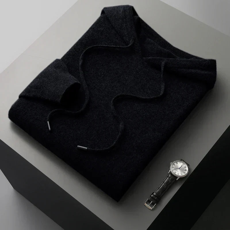 Men’s Knit Hoodie | Refined Long-Sleeve Layering Warmth