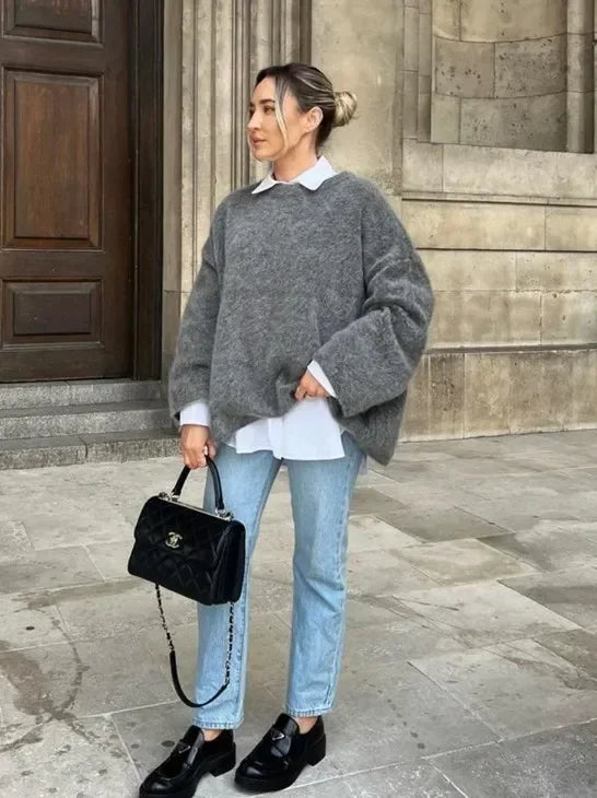 Pink Knit Sweater | Effortless Autumn Elegance