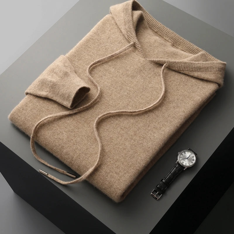 Men’s Knit Hoodie | Refined Long-Sleeve Layering Warmth