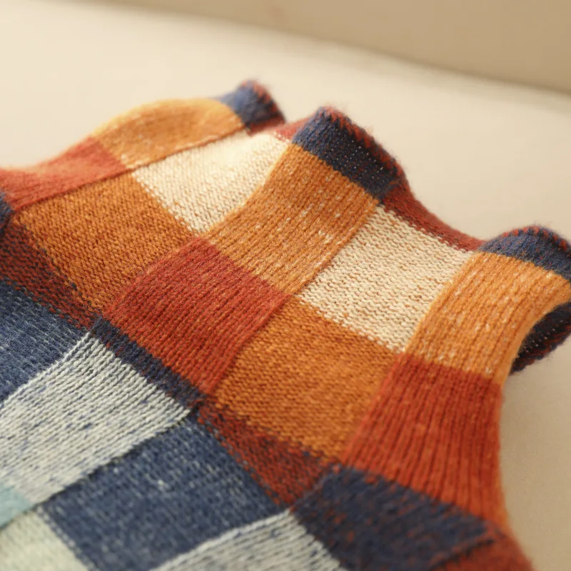 Soft Checkered Knit Sweater | Effortless Fall Color and Comfort
