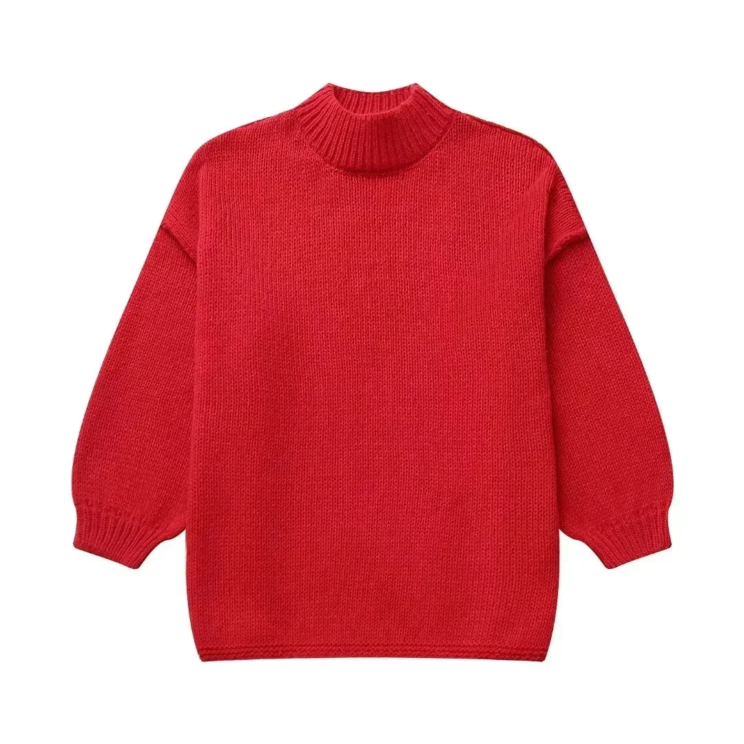 Oversized Chunky Knit Sweater | Cozy Balloon-Sleeve Autumn Elegance