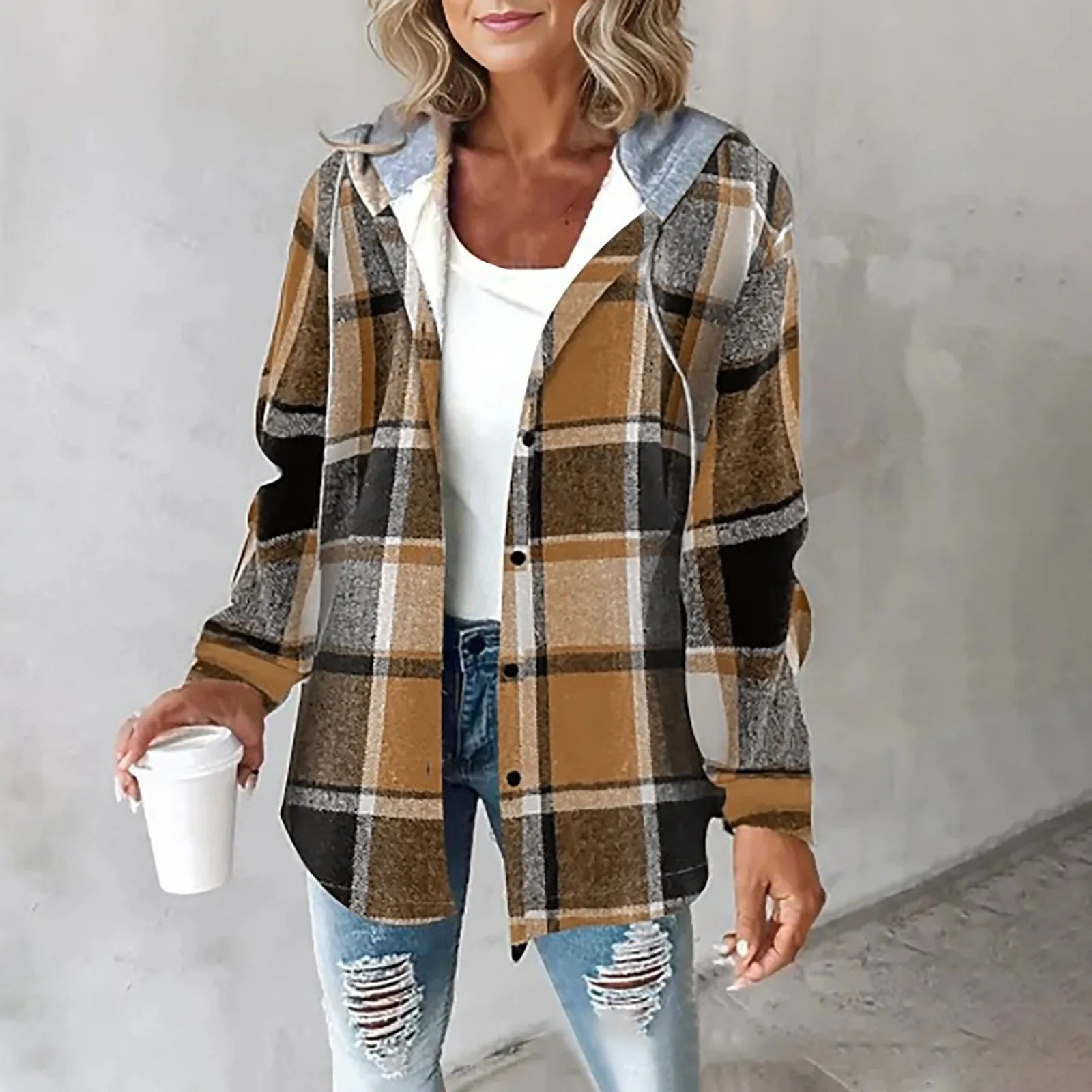 Soft-Lined Plaid Jacket | Cozy Transitional Layering With Quiet Elegance