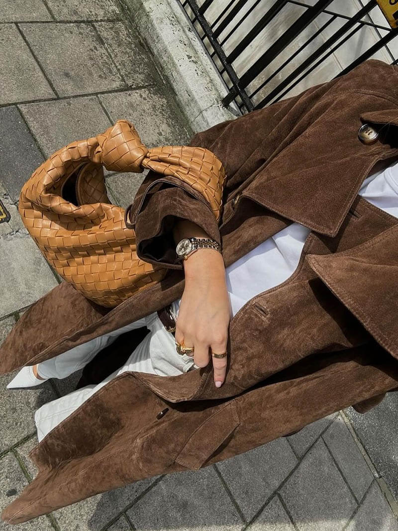 Faux Suede Trench Coat | Effortless Autumn City Elegance