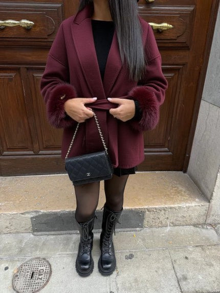 Faux Fur Trim Belted Coat | Effortless Autumn Sophistication