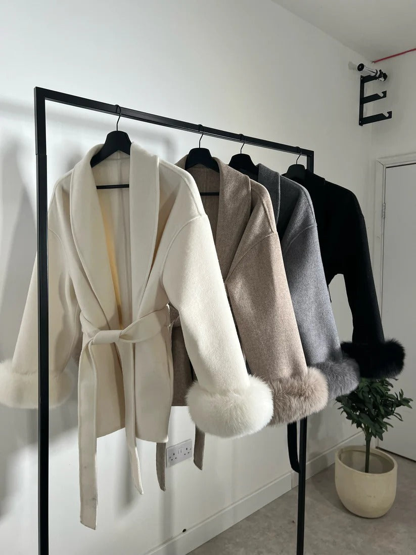 Faux Fur Trim Belted Coat | Effortless Autumn Sophistication