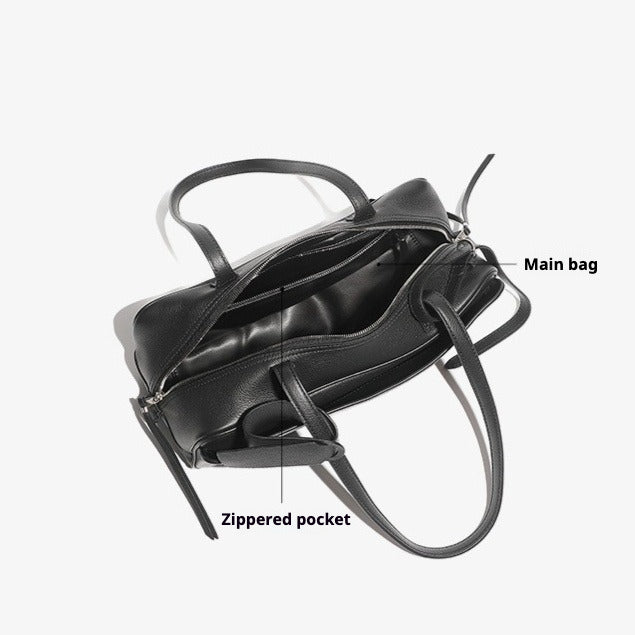 Women’s Genuine Pebbled Leather Shoulder Handbag | Effortless Everyday Elegance