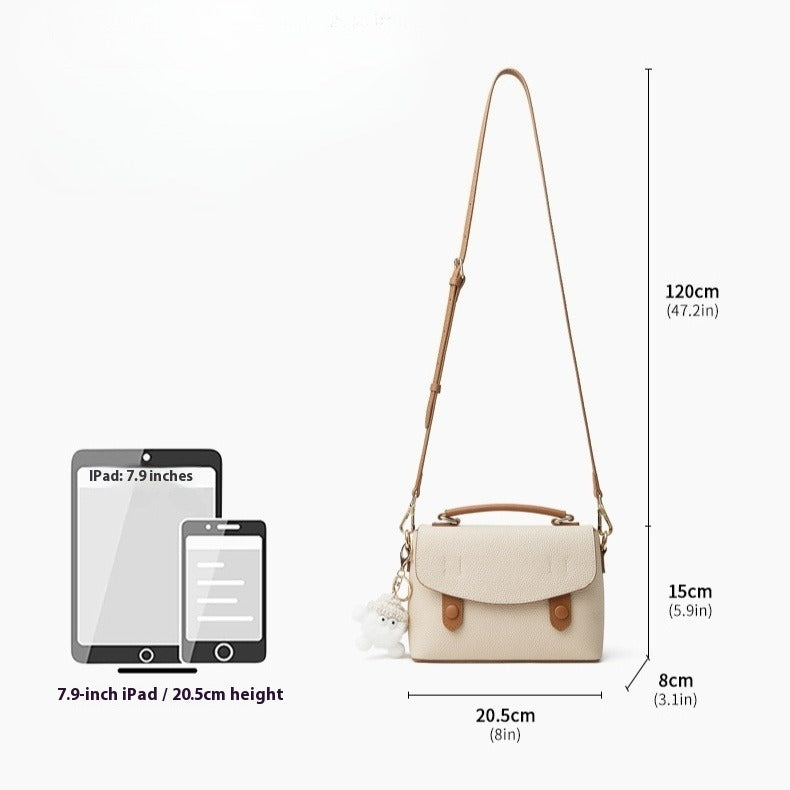 Women’s Luxury Pebbled Leather Top-Handle Bag | Cloud Charm Elegance