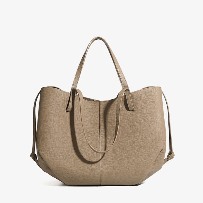 Women’s Pebbled Leather Tote Bag With Pouch | Effortless Sophistication