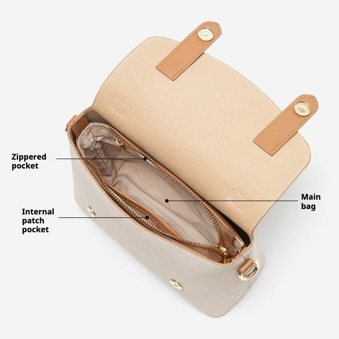 Women’s Luxury Pebbled Leather Top-Handle Bag | Cloud Charm Elegance