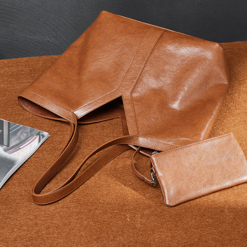 Women’s Genuine Leather Tote Bag | Effortless Autumn Elegance