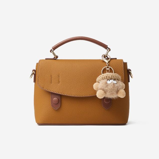 Women’s Luxury Pebbled Leather Top-Handle Bag | Cloud Charm Elegance