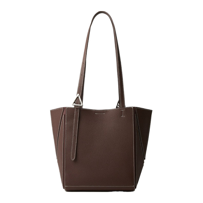 Women’s Camel Textured Leather Shoulder Tote | Effortless Elegance