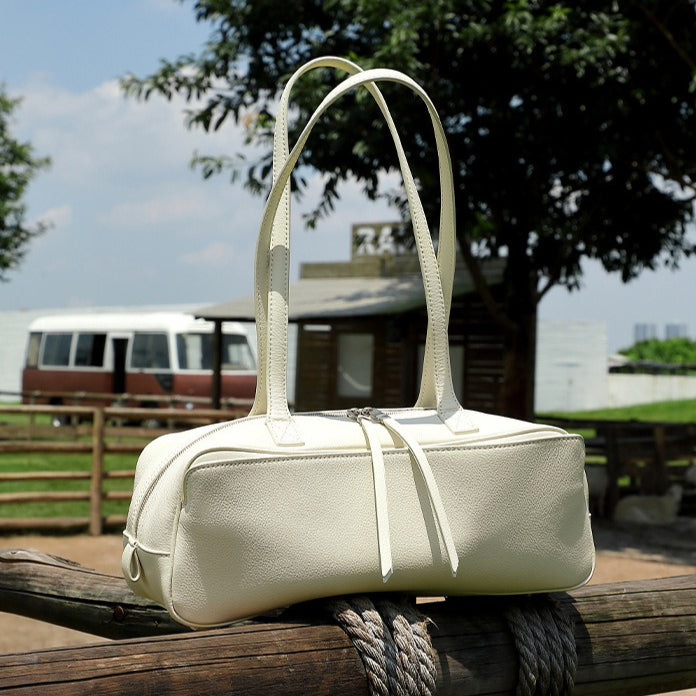 Women’s Genuine Pebbled Leather Shoulder Handbag | Effortless Everyday Elegance