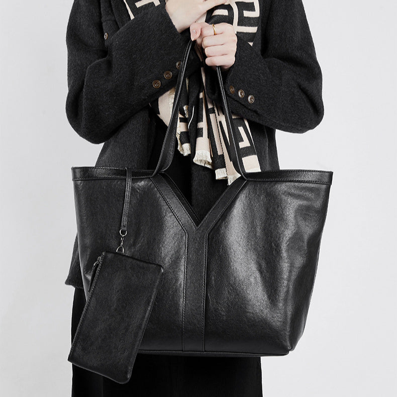 Women’s Genuine Leather Tote Bag | Effortless Autumn Elegance