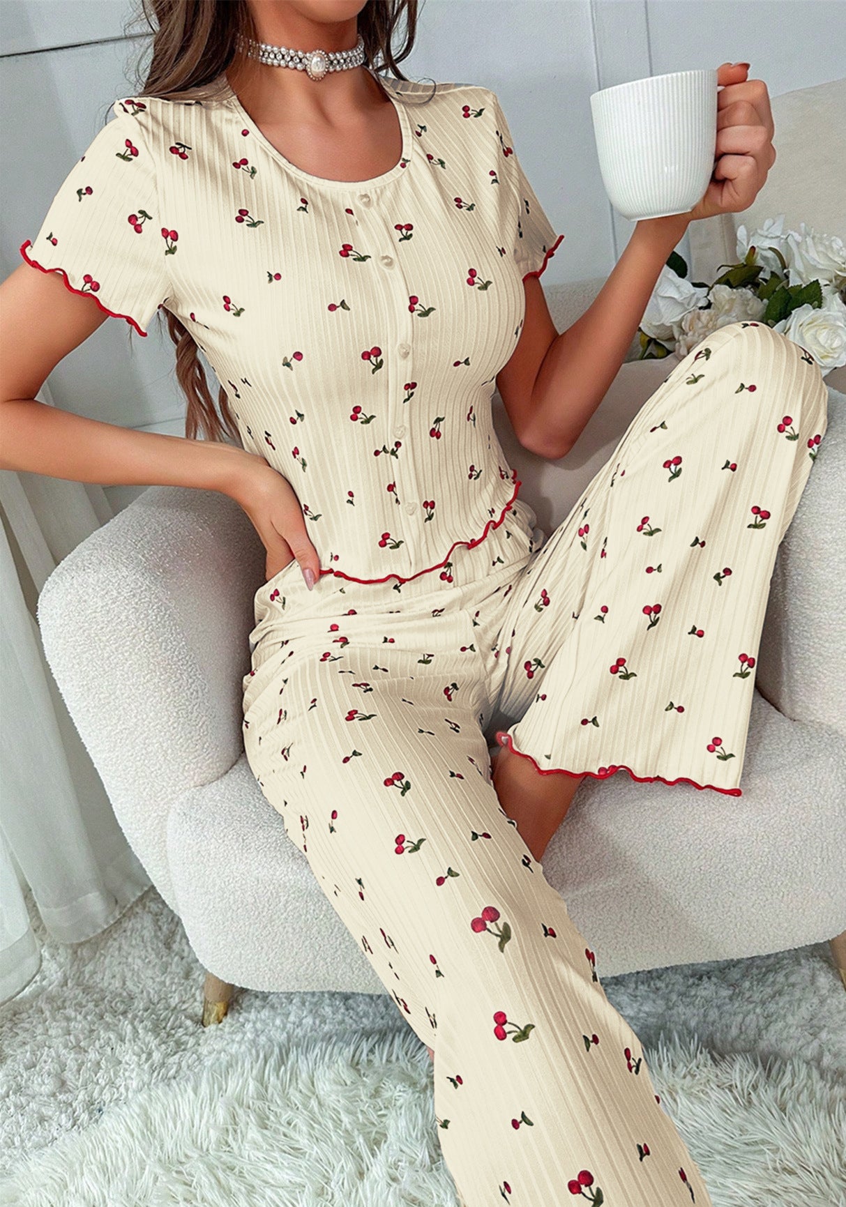 Isla | Velvet Lounge Pyjama Set | Soft Evening Elegance