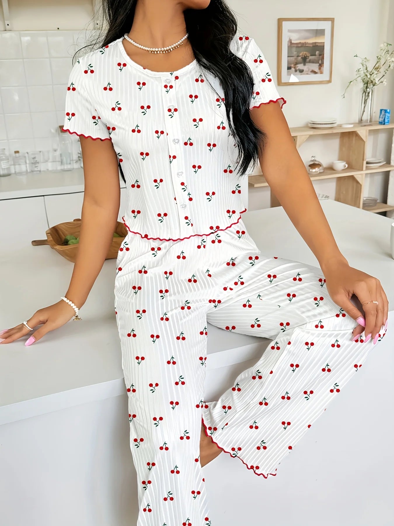 Isla | Velvet Lounge Pyjama Set | Soft Evening Elegance