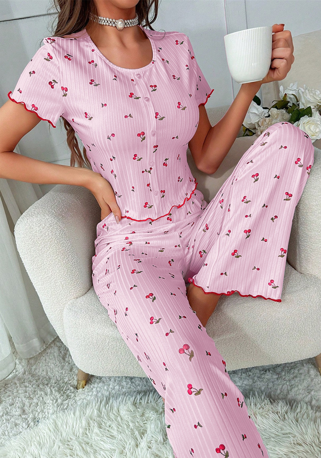 Isla | Velvet Lounge Pyjama Set | Soft Evening Elegance