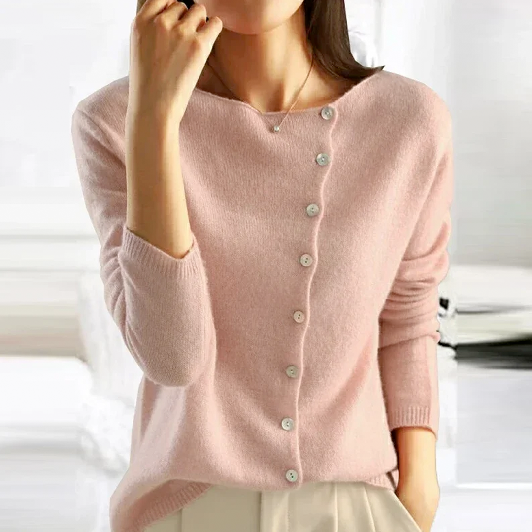 Ultra-Soft Knit Cardigan | Asymmetrical Button Quiet Effortless Elegance