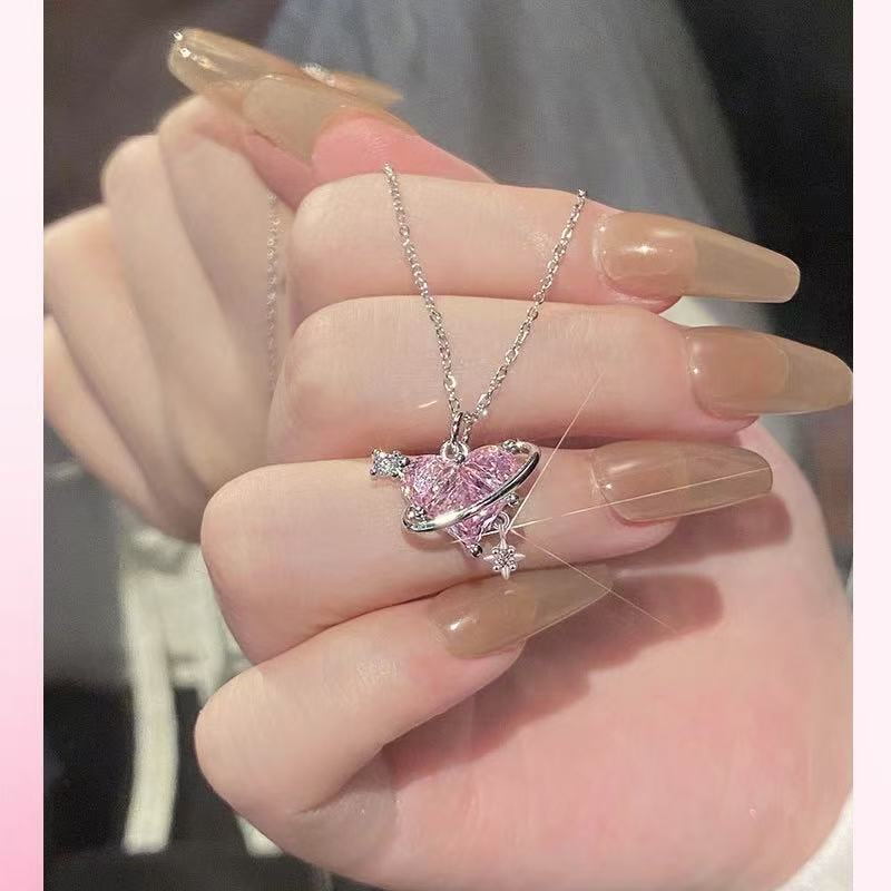 Rose Diamond Heart Whisper Necklace | Understated Romantic Brilliance