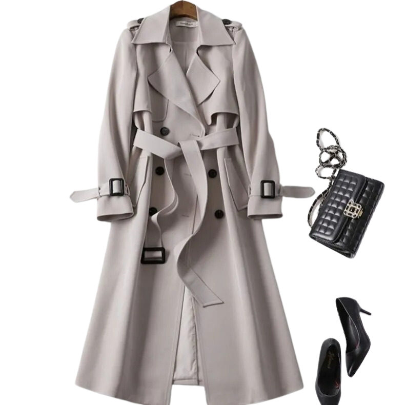 Double-Breasted Belted Trenchcoat | Quiet Luxury Autumn Elegance