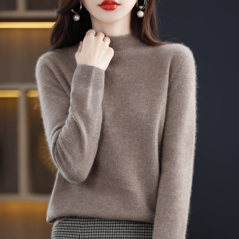 Lightweight Knit Jumper | Slim Mock-Neck Effortless Luxury