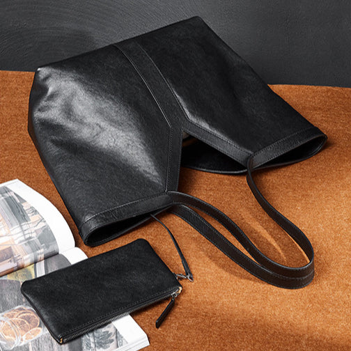 Women’s Genuine Leather Tote Bag | Effortless Autumn Elegance