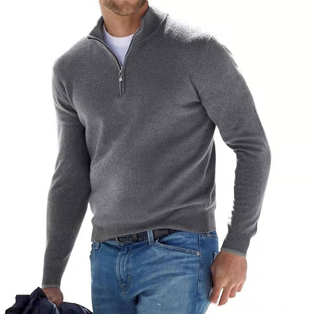 Fine Knit Men’s Zip Neck Jumper | Refined Everyday Ease