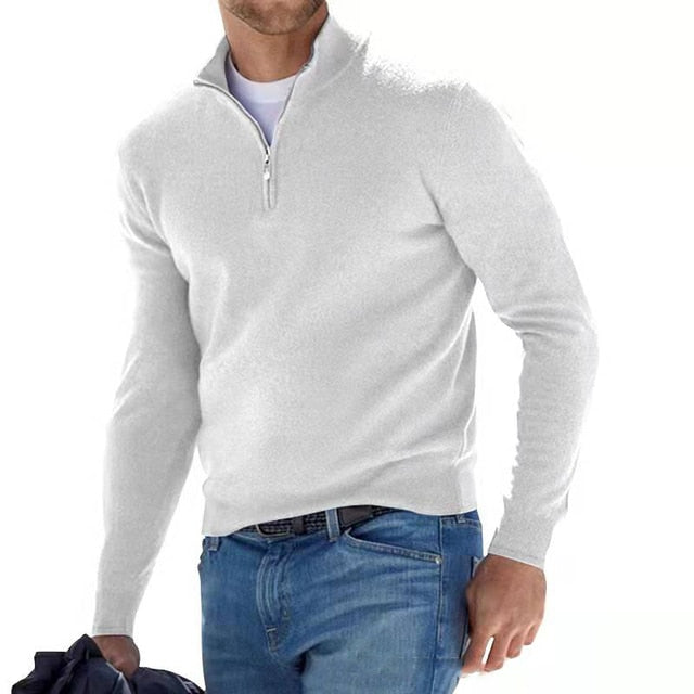 Fine Knit Men’s Zip Neck Jumper | Refined Everyday Ease