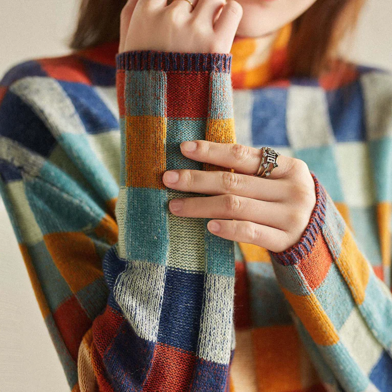 Soft Checkered Knit Sweater | Effortless Fall Color and Comfort