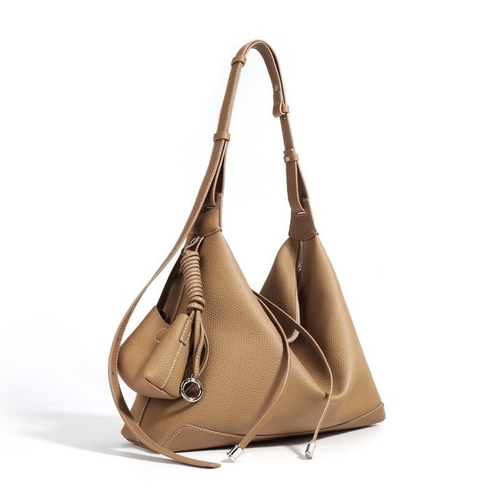 Women’s Genuine Leather Minimalist Tote Handbag | Effortless Dumpling Elegance