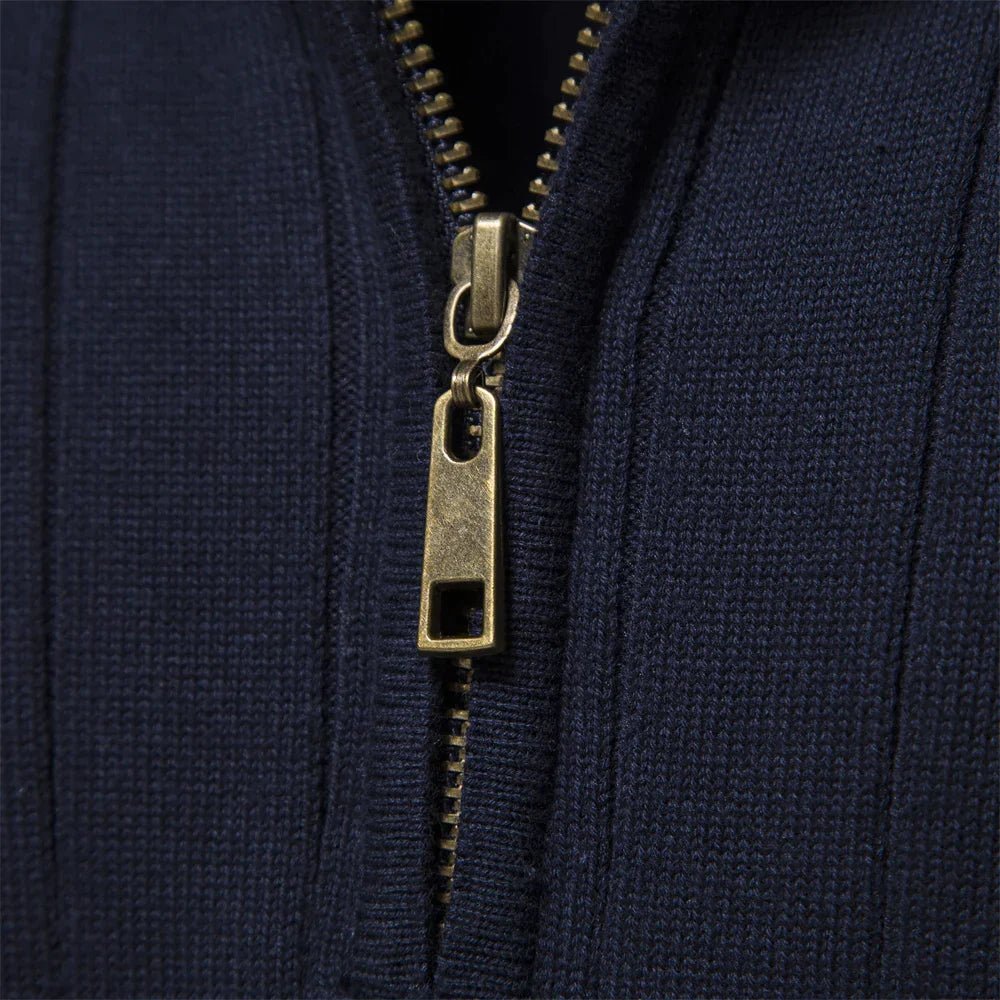 Men’s Ribbed Knit Half-Zip Jumper | Effortless Modern Sophistication