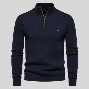 Men’s Ribbed Knit Half-Zip Jumper | Effortless Modern Sophistication