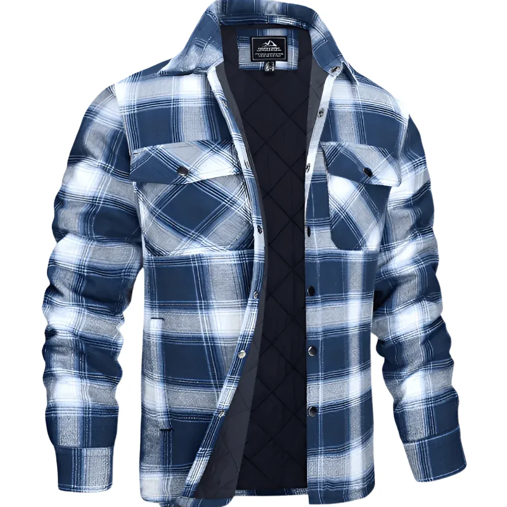 Men’s Quilted Plaid Shirt Jacket | Weather-Ready Urban Sophistication