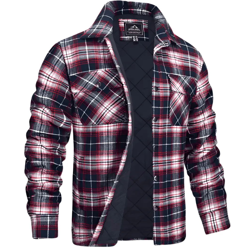 Men’s Quilted Plaid Shirt Jacket | Weather-Ready Urban Sophistication