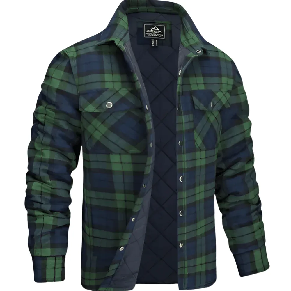 Men’s Quilted Plaid Shirt Jacket | Weather-Ready Urban Sophistication