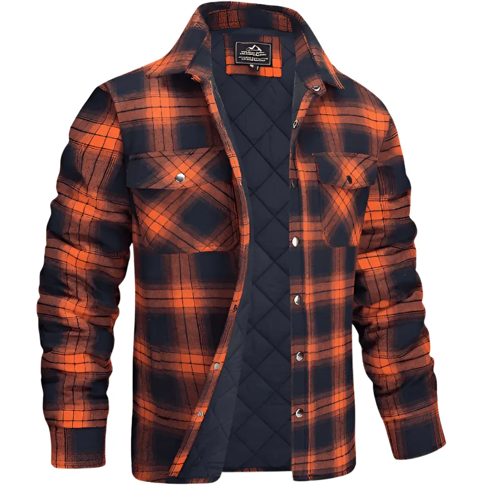 Men’s Quilted Plaid Shirt Jacket | Weather-Ready Urban Sophistication