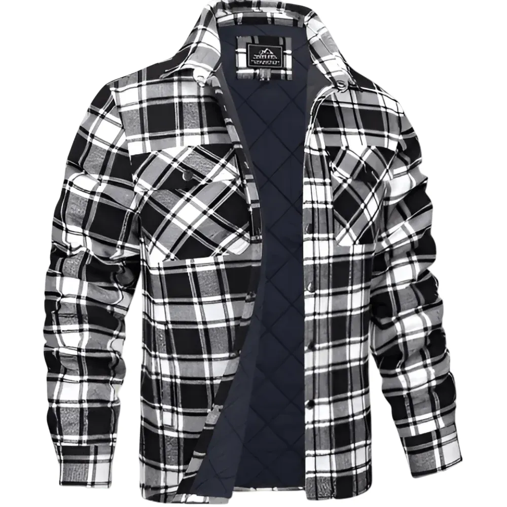 Men’s Quilted Plaid Shirt Jacket | Weather-Ready Urban Sophistication