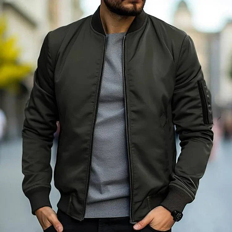 Men’s Zip-Up Bomber Jacket | Summer-Ready Modern Street Elegance
